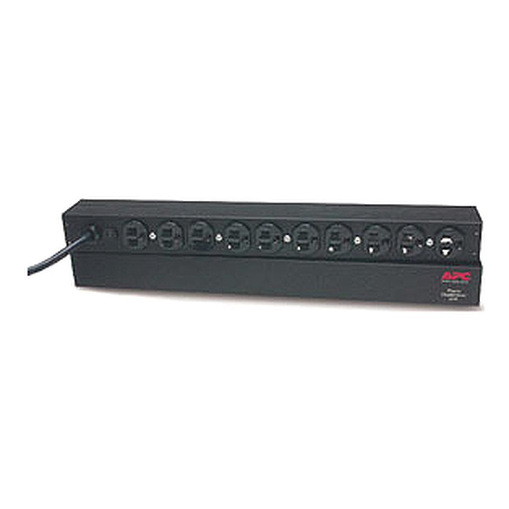 APC AP9562 RACK PDU, BASIC, HORIZONTAL 1U, 120V, 15A (10) 5-15 OUTLET