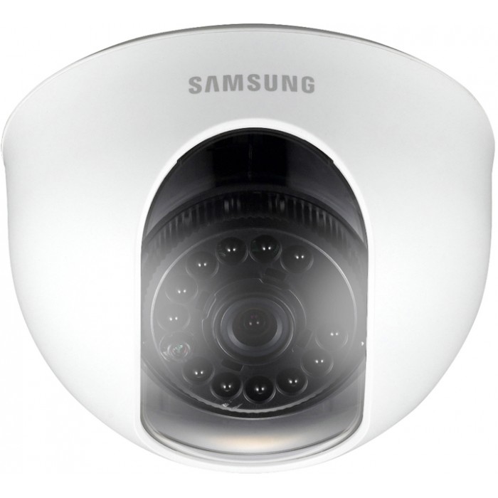 SAMSUNG ANALOG IR DOME CAMERA, 1/4”, 520TVL, 3.6MM, D/N, 12VDC POWER SUPPLY INCLUDED